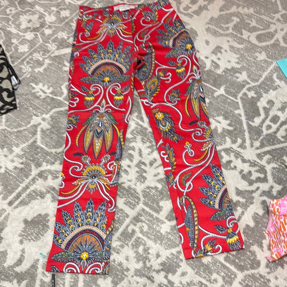 Vibrant Paisley Print Pants
